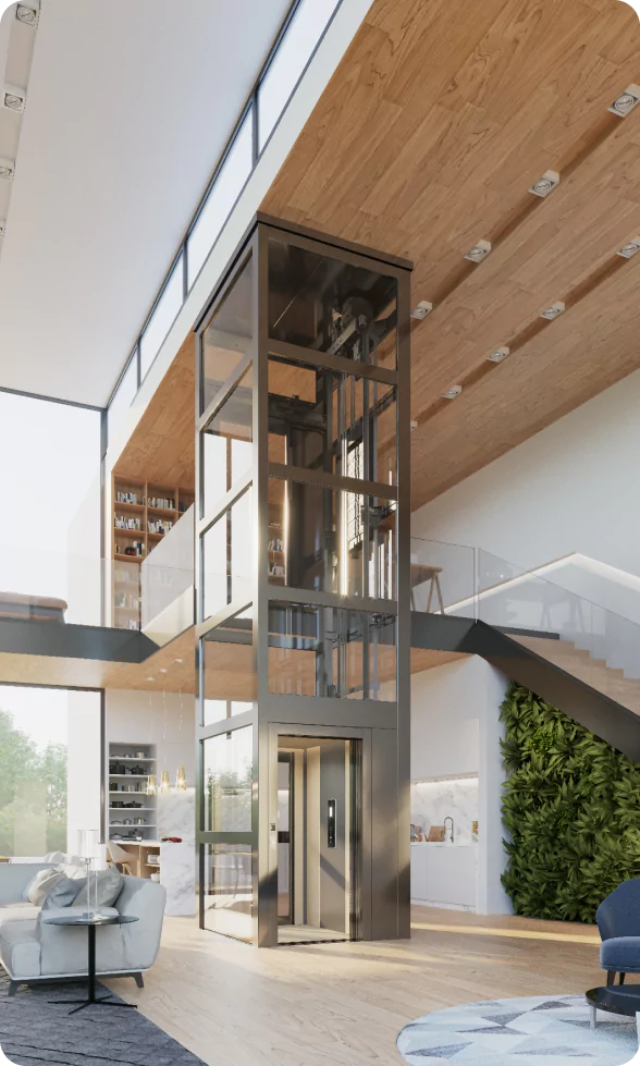 Without shaft home lift