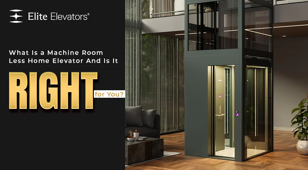 machine room less home elevator